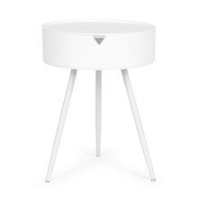 Table de chevet ronde avec plateau amovible en plastique - ModernHome