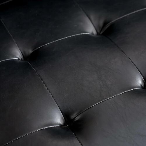 Henley Black Faux Leather 3 Seater Sofa 2