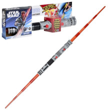 Doppelblättriger Lichtschwert von Darth Maul aus Star Wars, rotes Lichtschwert mit offizieller Lizenz, geeignet für Kostüme.