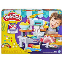 Play-Doh Die Küche der kleinen Köche, Set mit Knetmasse und realistischen Kochgeräuschen, über 25 Lebensmittel zum Kreieren, ab 3 Jahren