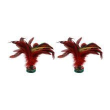 2pcs 20cm Feather Jianzi Colorful Feathers Shuttlecock Portable Foot Kick Handwheel Shuttlecock Fitness Entertainment