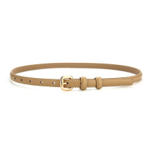 (Khaki Square)Ceinture Classique Cuir Taille Mince pour Femme avec Fermeture Épingle Métal Tenues pour
