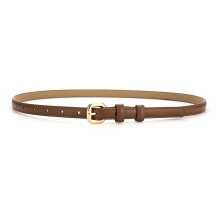 (Caramel Square)Cintura donna classica in pelle vita sottile con chiusura a spillo in metallo abiti per
