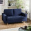 Henrietta Deep Blue Linen 2 Seater Sofa 1
