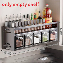 (Double 5Compartments)Organisateur d'épices mural en acier au carbone avec étagères amovibles pour usage cuisine