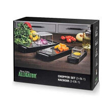 Multifunktionshacker 3 in 1 - Gemüseschneider - Zwiebelschneider - Pommes Frites Schneider - 3 austauschbare Klingen - BPA-frei - Schwarz
