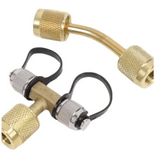 AC Refrigerant Conversion Valve Adapter Kit for Car AC Repair - SAE 1/4" to 12ACME & R134a to R12 AC System Conversion