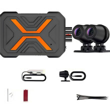 Motorcycle Dual Lens Dash Cam 1080P Front Rear WiFi GPS DVR IP67 Full Body Waterproof Motorbike Driving Video Recorder