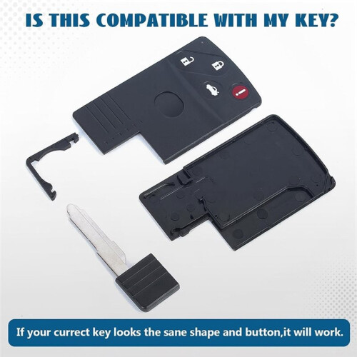 Card Remote Key Shell Case for  5 6 CX-7 CX-9 RX8 Miata 3+1 Button 1