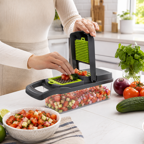 Multifunction Vegetable Chopper & Mandoline Slicer with Container 2