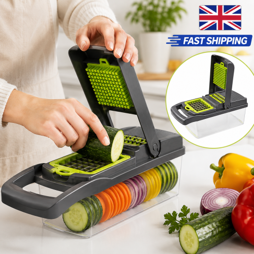 Multifunction Vegetable Chopper & Mandoline Slicer with Container