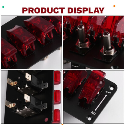 Auto Ignition  Panel Start Push Button LED Indicator for Racing Car Vehicles 12V 20A 5 Rocker Toggle  Panel 1