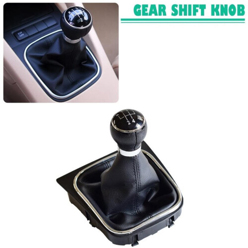 For   5 V MK5 MK6  R32 2004-2014 5  Gear Shift Knob with Boot Collar Case Accessories 1