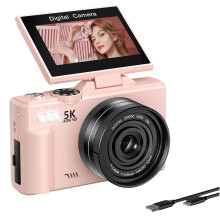 Câmera Digital 5K com Foco Automático, Wi-Fi e Tela Giratória de 180 para Vlogs. Câmera Fotográfica Compacta para Iniciantes e Adolescentes. C