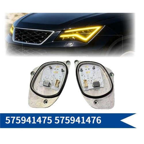 1Pair Front LED Module Yellow Light Source 575941475 575941476 for  Ateca KH7 2016-2020 Angel Eye DRL Module 1