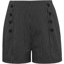 Damen Shorts Casual gestreift High Waist bequem elegant schwarz XXL — damen shorts hoher bund