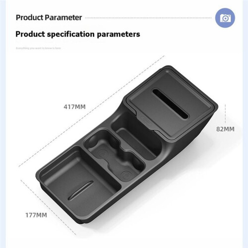 For   2024-2027 Center Console Storage Box Cup Holder Tissue Organizer Under Console Car Interior Accessories B