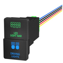 12V Car Dual Switches LED Light Bar and Driving Light Symbol Push Button and Green Dual LED /Off