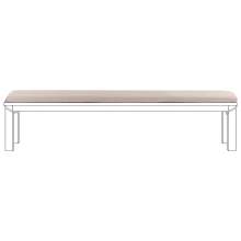 Bench Seat Pad Cushion MONSANO 168 x 35 cm Beige