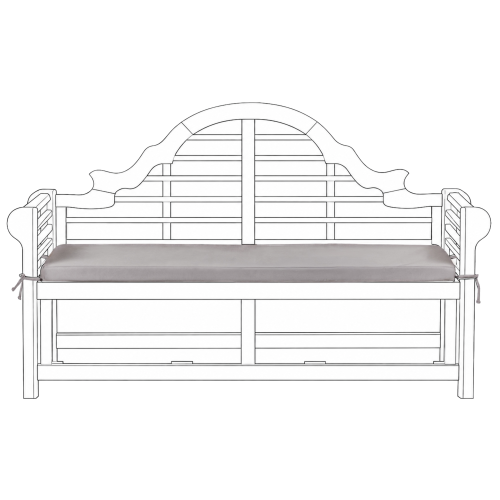 Beliani Bench Seat Pad Cushion MARLBORO 151 x 46 cm Grey