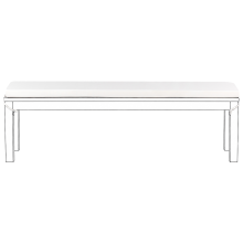 Bench Seat Pad Cushion TUSCANIA 157 x 34 cm Off-White