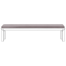Bench Seat Pad Cushion MONSANO 168 x 35 cm Grey