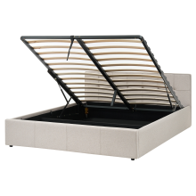 Ottoman Bed LAURESSES Fabric Taupe 160 x 200 cm (EU King Size)