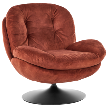 Swivel Armchair NOLVIK Velvet Golden Brown