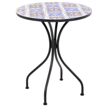 Bistro Table SIPONTO 60 cm 60 cm Metal White/ Blue