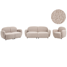 Living Room Set 6 Seater JULE Boucle Beige