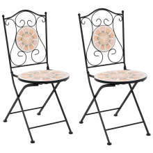 Set of 2 Garden Chairs SETTALA Folding Metal Multicolour