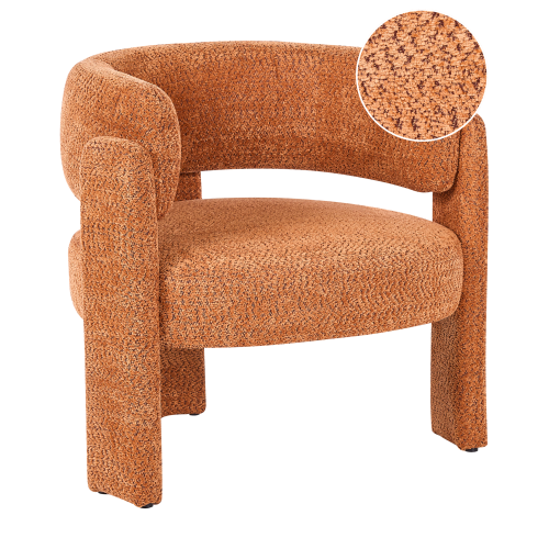 Beliani Armchair BUREA Chenille Orange