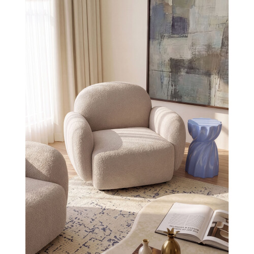 Beliani Armchair JULE Boucle Beige 1