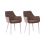 Beliani Set of 2 Dining Chairs WELLSTON Fabric Brown 1