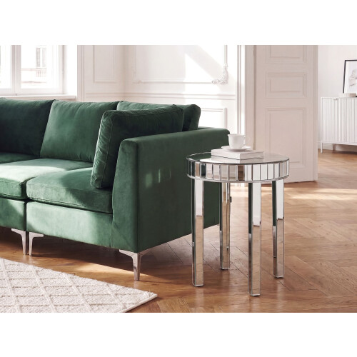 Beliani Side Table RIMARDE Glass Silver 1
