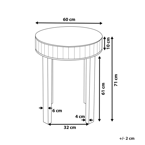 Beliani Side Table RIMARDE Glass Silver 2