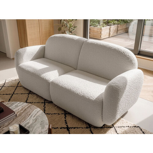 Beliani Sofa 3 Seater JULE Boucle White 1