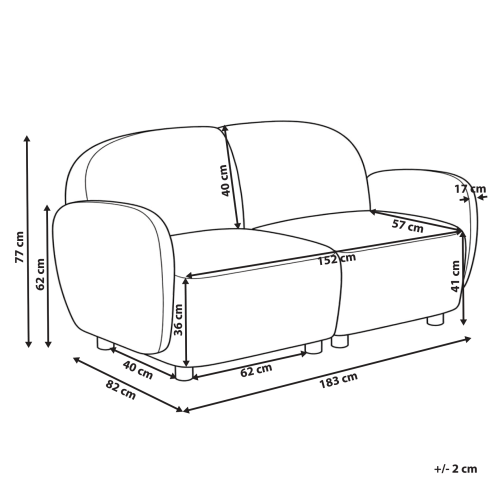 Beliani Sofa 3 Seater JULE Boucle White 2