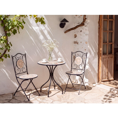 Beliani Bistro Table SETTALA 60 cm 60 cm Metal Multicolour 1