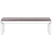 Bench Seat Pad Cushion TUSCANIA 157 x 34 cm Grey