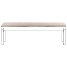 Bench Seat Pad Cushion TUSCANIA 157 x 34 cm Beige