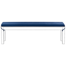 Bench Seat Pad Cushion TUSCANIA 157 x 34 cm Blue