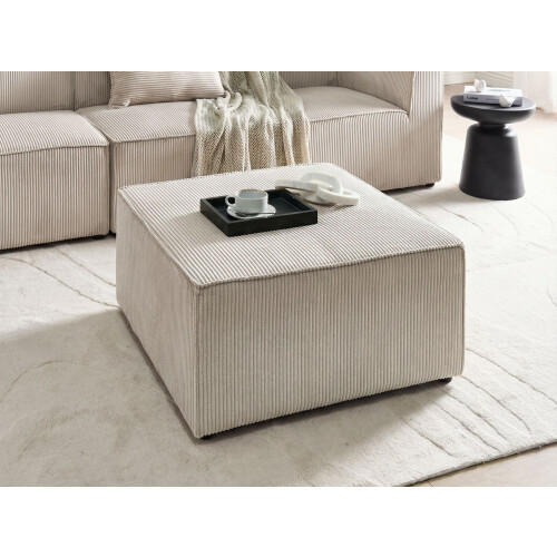 Beliani Ottoman LEMVIG Corduroy Beige 1
