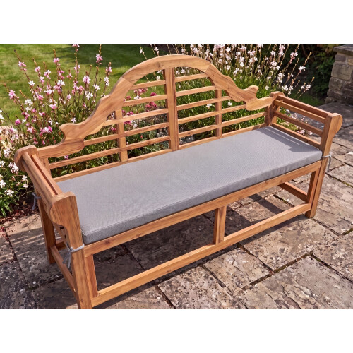 Beliani Bench Seat Pad Cushion MARLBORO 151 x 46 cm Grey 1