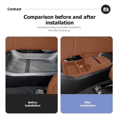 Lower Center Console Storage Box for - GLC EV 2026 - Multifunctional Interior Tray Accessory Brown 2