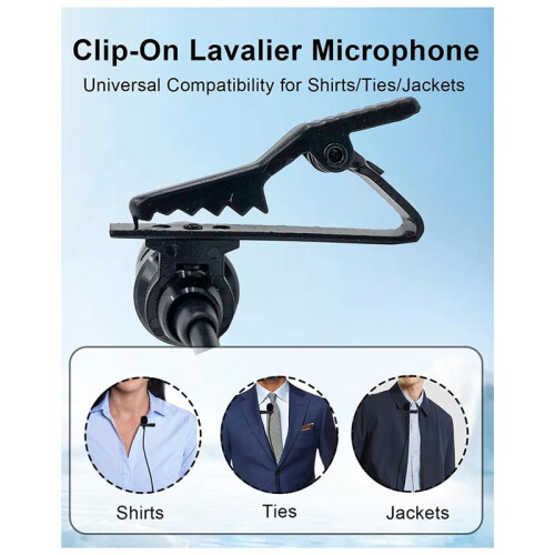 Microfone de Lapela Profissional Sem Fio com Transmissor - Conector, Som Nítido para Palco e Apresentações
