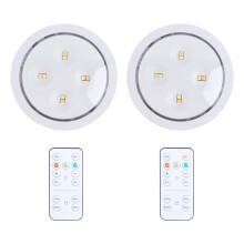 Battery Operated Light Bulb for Lamps, Screw in LED Puck Lights with Remote, with E26 Socket for Wall Sconce 2Pack