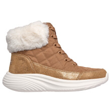 (1 UK, Chestnut) Skechers Kids Bounder Pro - Cozy Fit Luxe Snow Boots