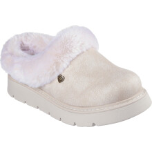(2 UK, Off White Texture) Skechers Womens Bob Keepsakes Lite Slip On Memory Foam Slipper Shoe