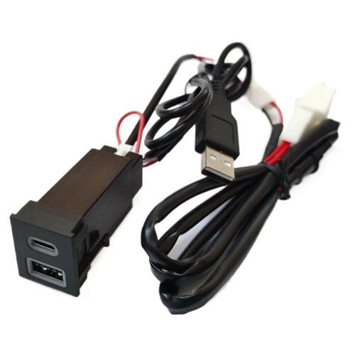 PD+QC 3.0 Car Charger Socket Fast-Charging Outlet Power Adapter for  RAV4 PD+USB